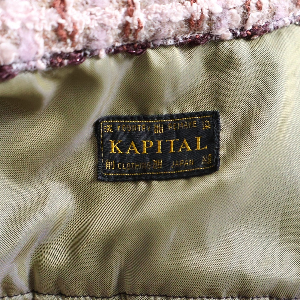 KAPITAL(キャピタル) fancy tweed board shirt ファンシー ツイード ボード 長袖シャツジャケット ピンク K2410LS092