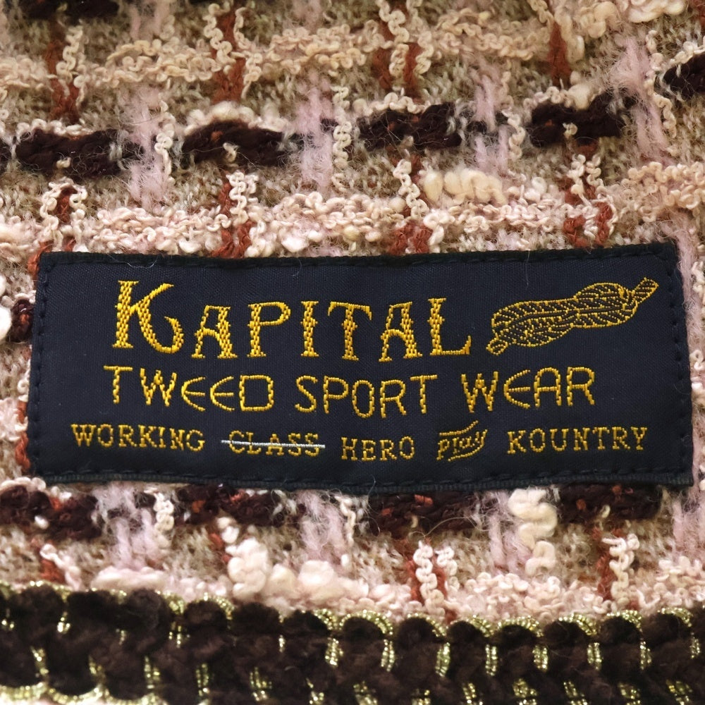 KAPITAL(キャピタル) fancy tweed Balaclava ファンシー ツイード バラクラバ ピンク K2410XH542