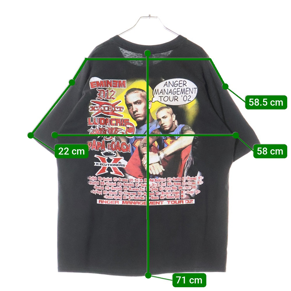 VINTAGE(ヴィンテージ) 00S EMINEM ANGER MANAGERMENT エミネム 両面プリント 半袖Tシャツ ブラック