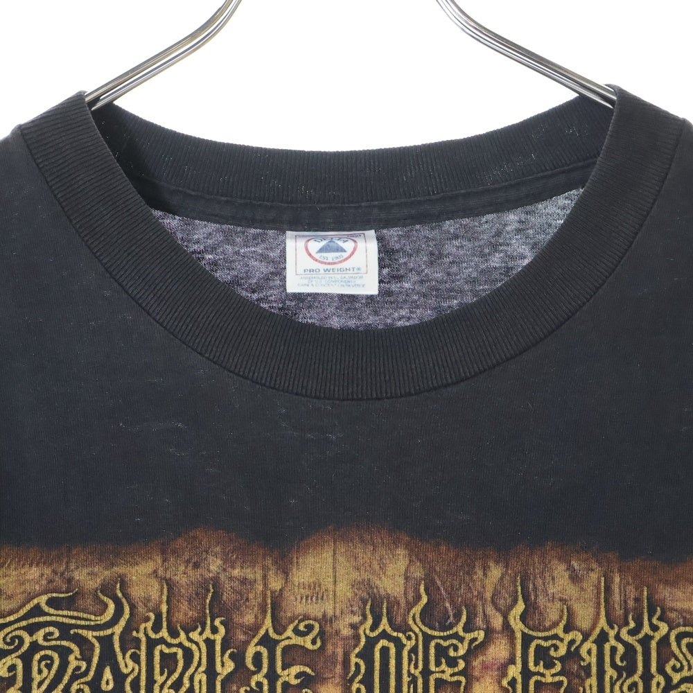VINTAGE(ヴィンテージ) 90S CRADLE OF FILTH PRAISE THE WHORE クレイドルオブフィルス 両面プリント 半袖Tシャツ ブラック