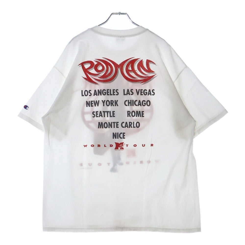 VINTAGE(ヴィンテージ) 90S DENNIS RODMAN WORLD TOUR デニスロッドマン 両面プリント 半袖Tシャツ ホワイト