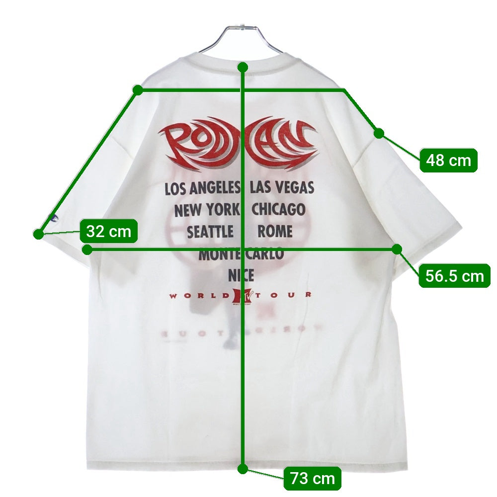 VINTAGE(ヴィンテージ) 90S DENNIS RODMAN WORLD TOUR デニスロッドマン 両面プリント 半袖Tシャツ ホワイト