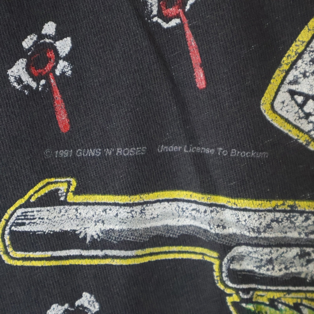 VINTAGE(ヴィンテージ) 90S GUNS AND ROSES GUNS ROSE OVP BULLET ガンズアンドローゼス バレット オーバープリント 半袖Tシャツ ブラック