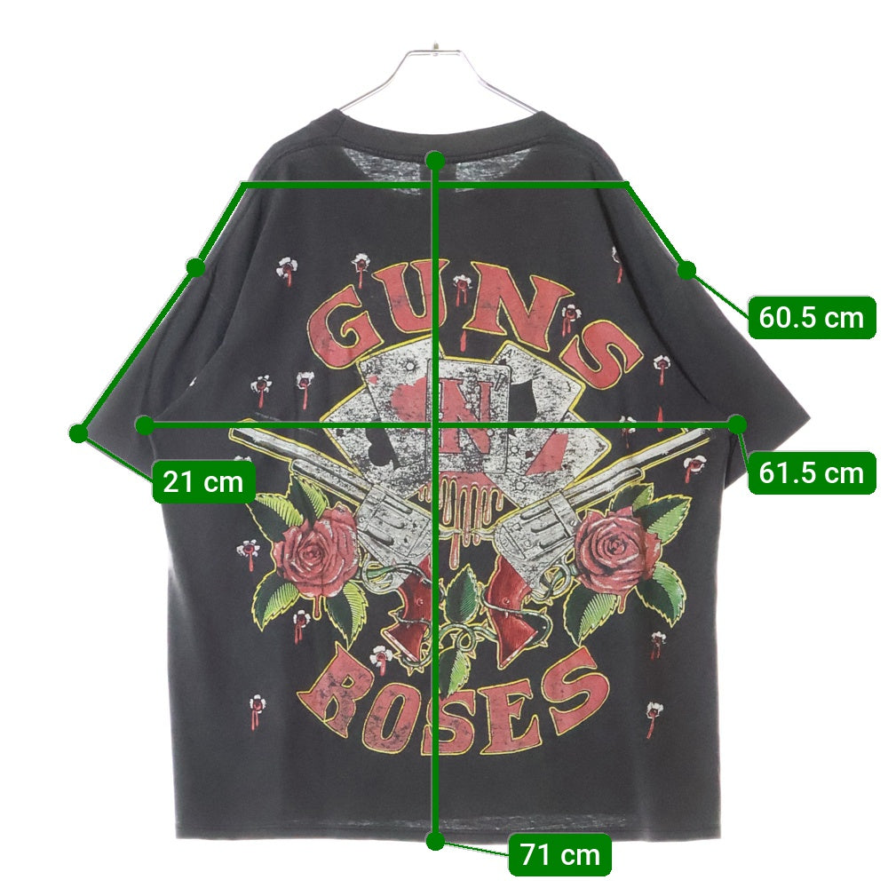 VINTAGE(ヴィンテージ) 90S GUNS AND ROSES GUNS ROSE OVP BULLET ガンズアンドローゼス バレット オーバープリント 半袖Tシャツ ブラック