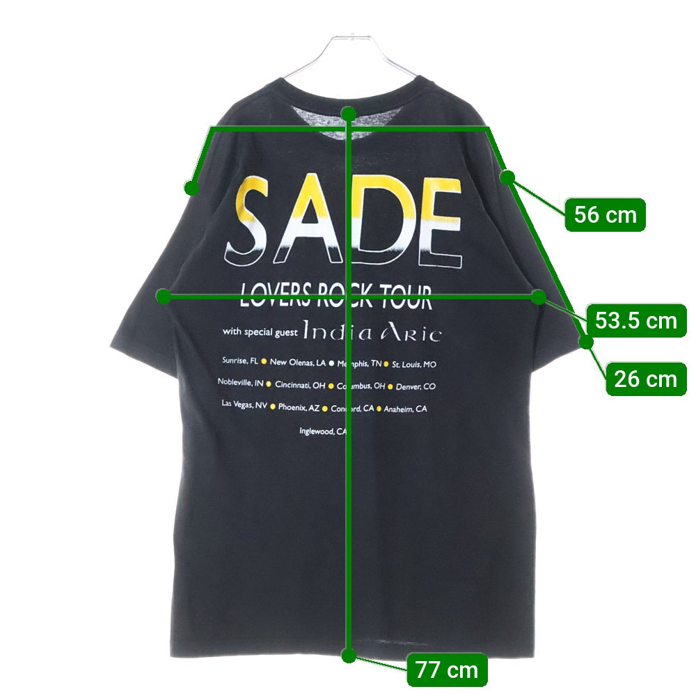 VINTAGE(ヴィンテージ) 00S SADE LOVERS ROCK TOUR FRONT FACE シャーデ フェイスプリント 半袖Tシャツ ブラック