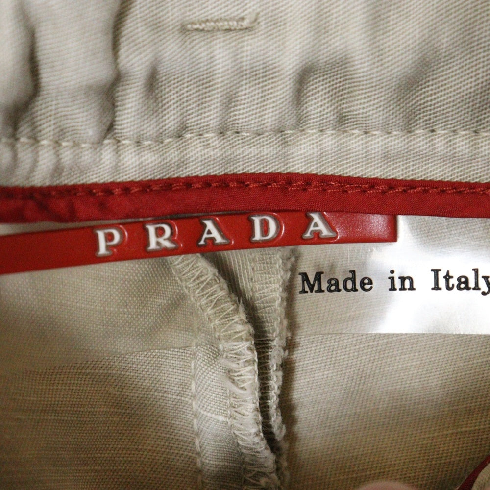 PRADA SPORT(プラダ スポーツ) ウエストドローコード コットンリネン ハーフパンツ ベージュ