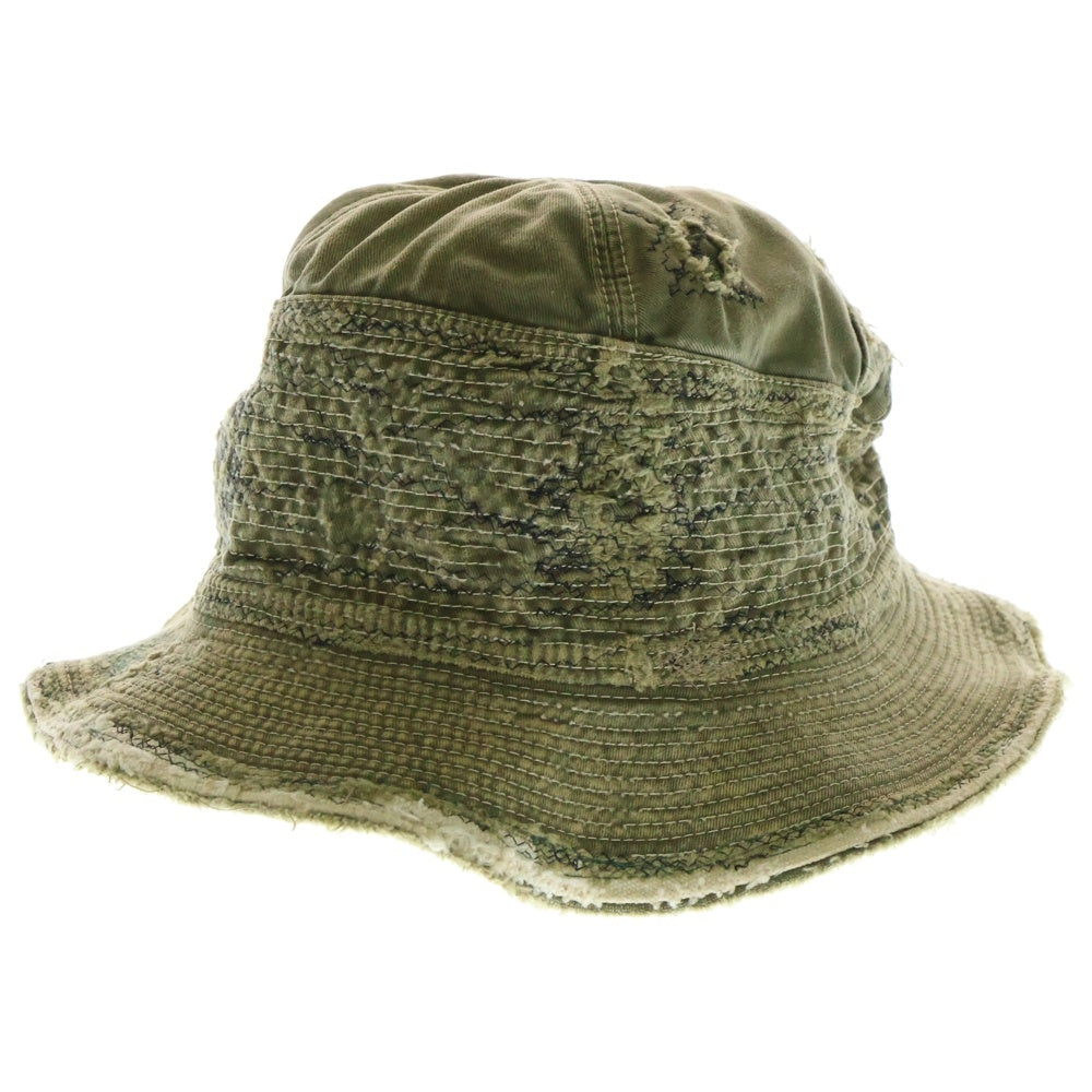 KAPITAL(キャピタル) 老人と海 HAT クラッシュリメイクデザイン バケットハット キャップ EK-1499XH カーキ