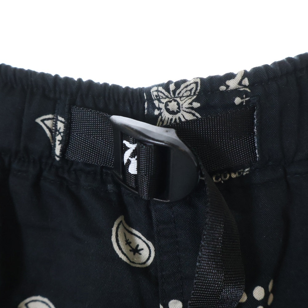 KAPITAL(キャピタル) コーマバーバリー ラットブランドバンダナパッチワーク柄 イージーショートパンツ ハーフパンツ ブラック K2504SP149