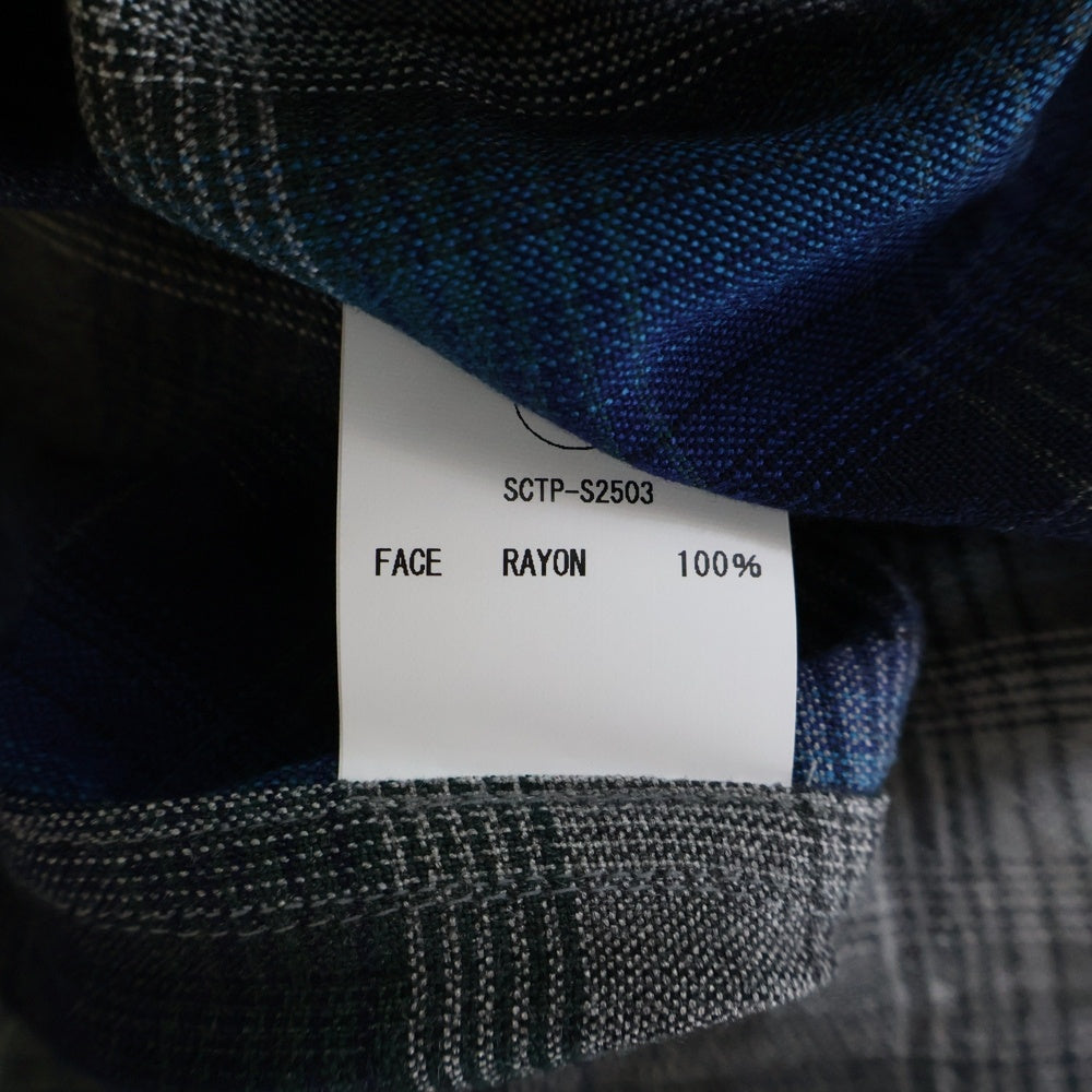 SUBCULTURE(サブカルチャー) SHADOW FADE RAYON SHIRT SCTP-S2503 オンブレ チェック 長袖シャツ ブルー