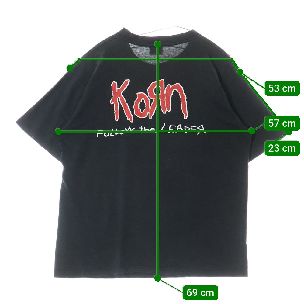 VINTAGE(ヴィンテージ) 00s KORN FOLLOW THE LEADER TEE コーン 両面プリント半袖Tシャツ カットソー ブラック