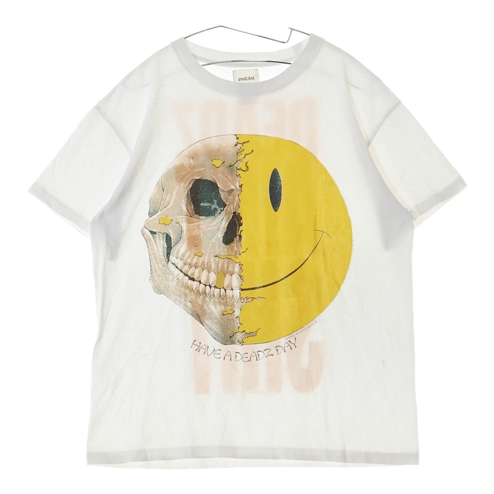 greatLand(グレイトランド) HAVE A DEADZ DAY TEE フロントプリント半袖Tシャツ カットソー ホワイト
