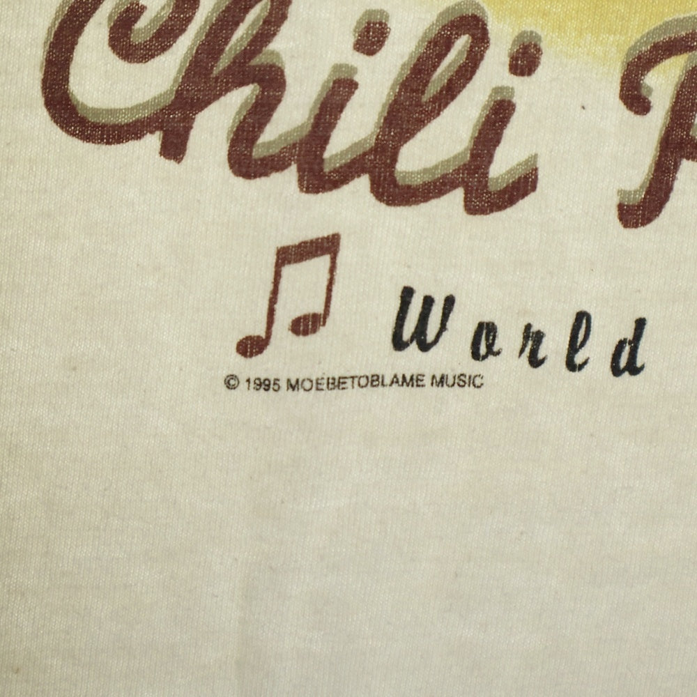 VINTAGE(ヴィンテージ) 90s RED HOT CHILI PEPPERS WORLD TOUR 1996 ONE HOT MINUTE レッドホットチリペッパーズ ツアープリント お風呂 半袖Tシャツ カットソー ホワイト