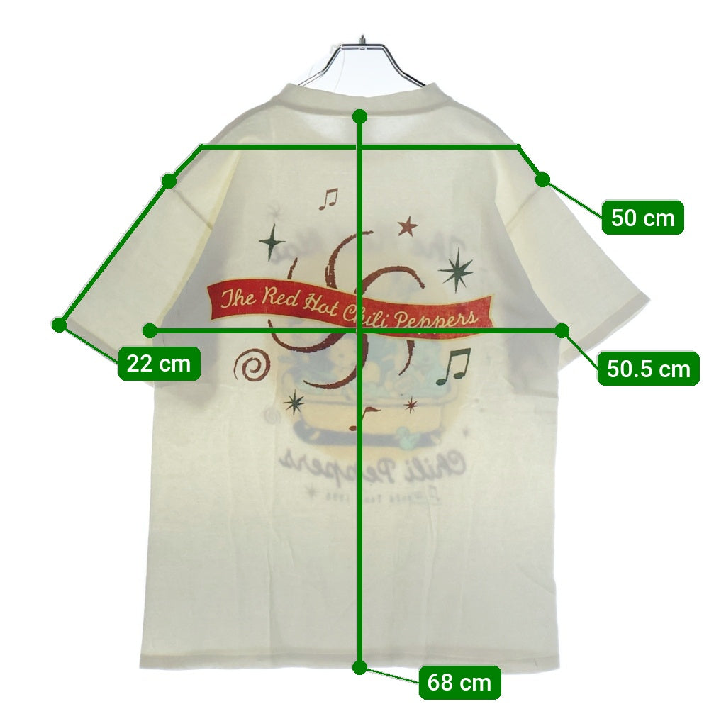 VINTAGE(ヴィンテージ) 90s RED HOT CHILI PEPPERS WORLD TOUR 1996 ONE HOT MINUTE レッドホットチリペッパーズ ツアープリント お風呂 半袖Tシャツ カットソー ホワイト