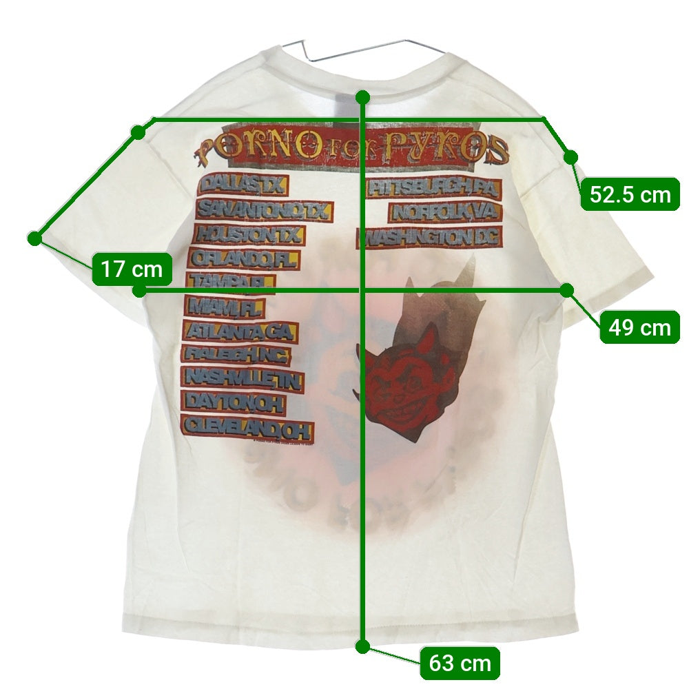 VINTAGE(ヴィンテージ) 90s Porno for Pyros ポルノ・フォー・パイロス 両面プリント 半袖Tシャツ ホワイト