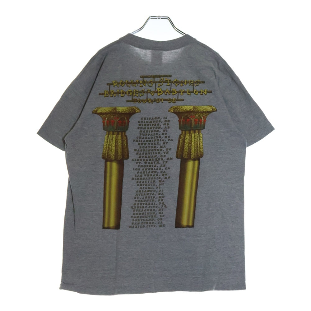 VINTAGE(ヴィンテージ) 90S ROLLING STONES BRIDGES TO BABYLON ローリングストーンズ 両面プリント 半袖Tシャツ グレー