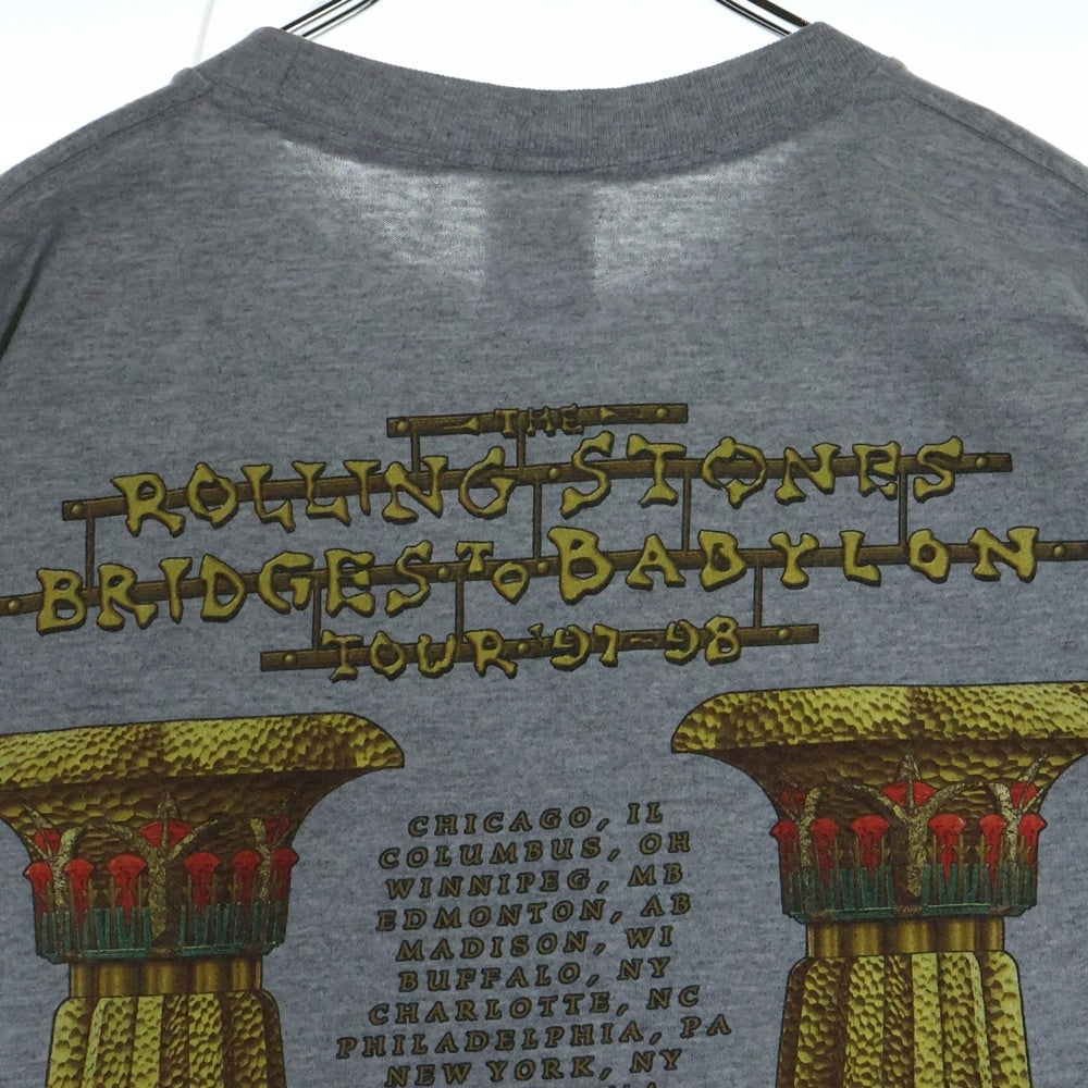 VINTAGE(ヴィンテージ) 90S ROLLING STONES BRIDGES TO BABYLON ローリングストーンズ 両面プリント 半袖Tシャツ グレー