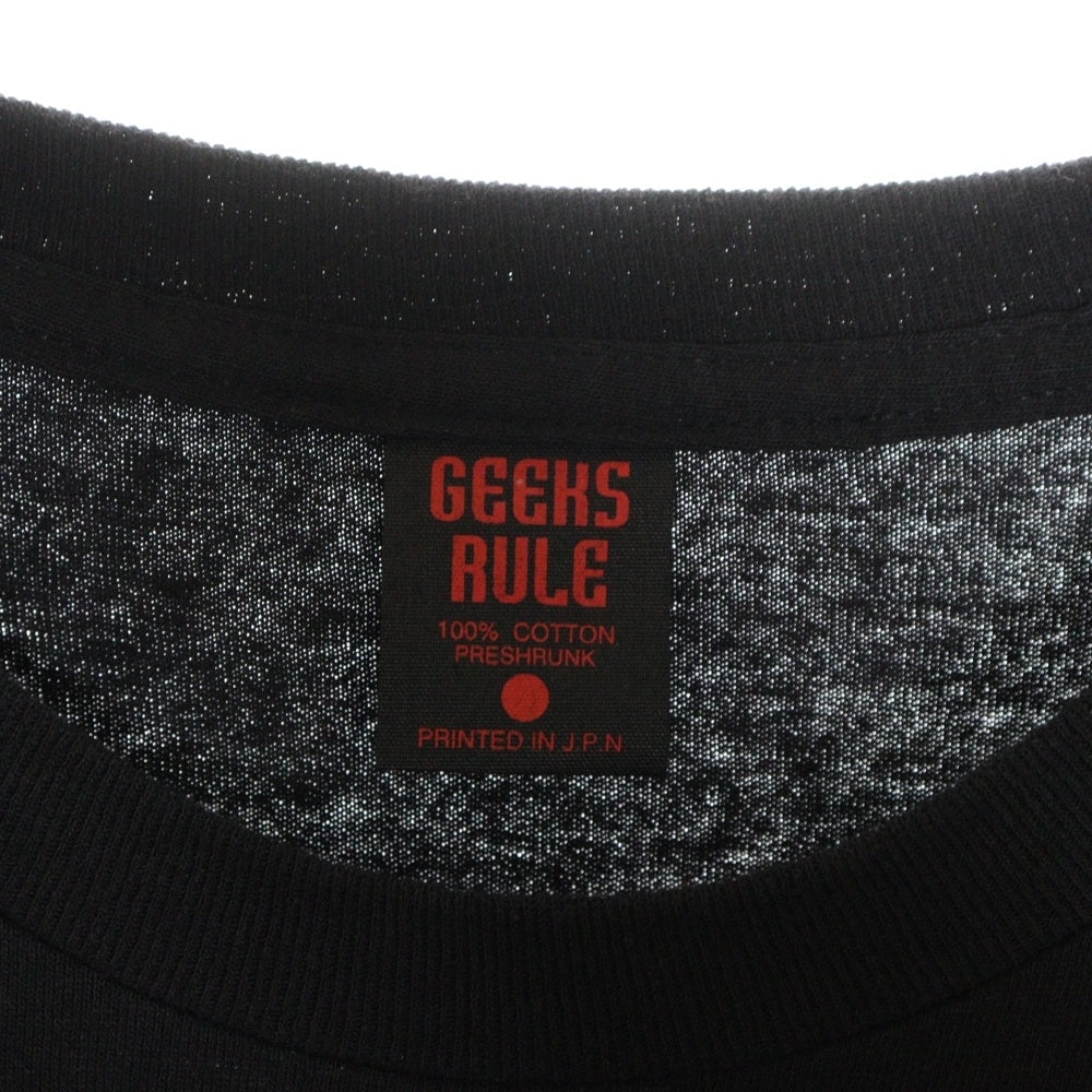 GEEKSRULE(ギークスルール) × NEON GENESIS EVANGELION 15 SILKSCREEN PRINTING 新世紀エヴァンゲリオン シルクスクリーンプリント 半袖tシャツ ブラック