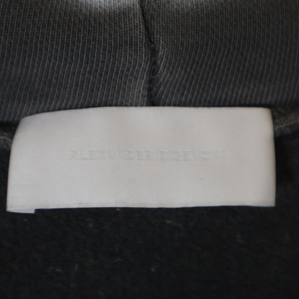 ALEXANDER DIGENOVA(アレキサンダーディジェノバ) 25SS SCRAP LOGO HOODIE デストロイ加工 オーバーサイズ プルオーバーパーカー ブラック