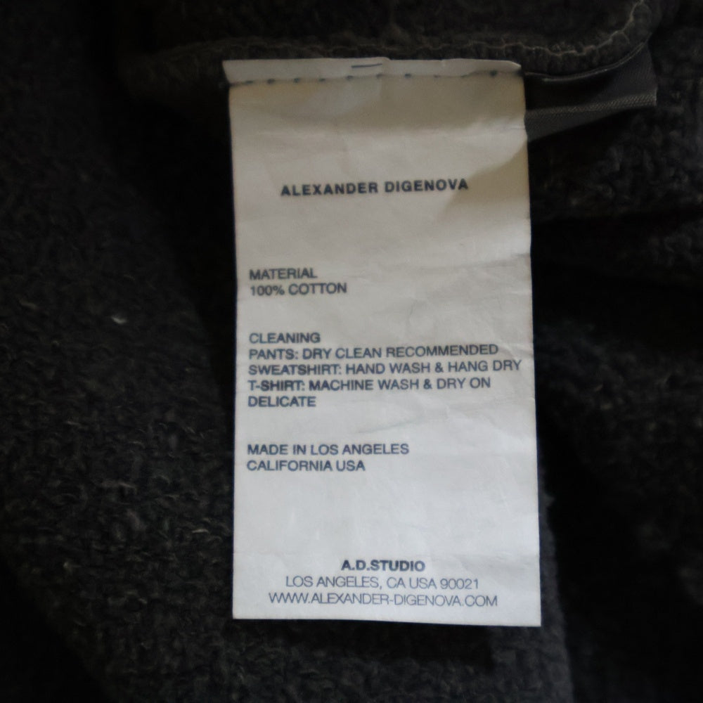 ALEXANDER DIGENOVA(アレキサンダーディジェノバ) 25SS SCRAP LOGO HOODIE デストロイ加工 オーバーサイズ プルオーバーパーカー ブラック