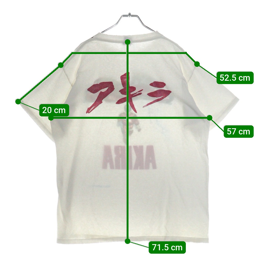 VINTAGE(ヴィンテージ) 90s AKIRA KANEDA BIKE アキラ 金田 バイク 両面プリント 半袖Tシャツ 両面プリント カットソー ホワイト