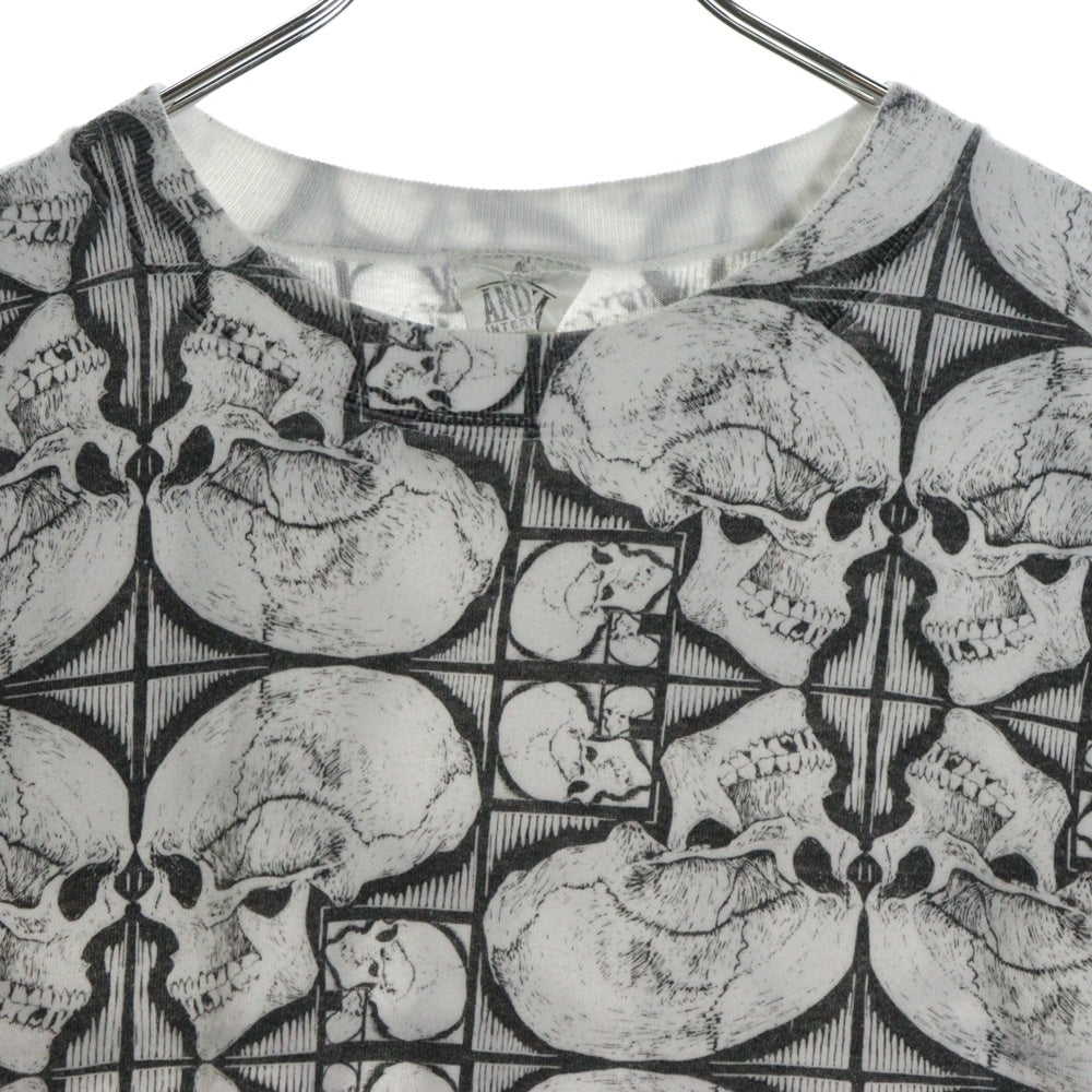 VINTAGE(ヴィンテージ) 90s M.C. Escher Over Print Skull Tee 総柄プリント 半袖Tシャツ カットソー エッシャー ホワイト