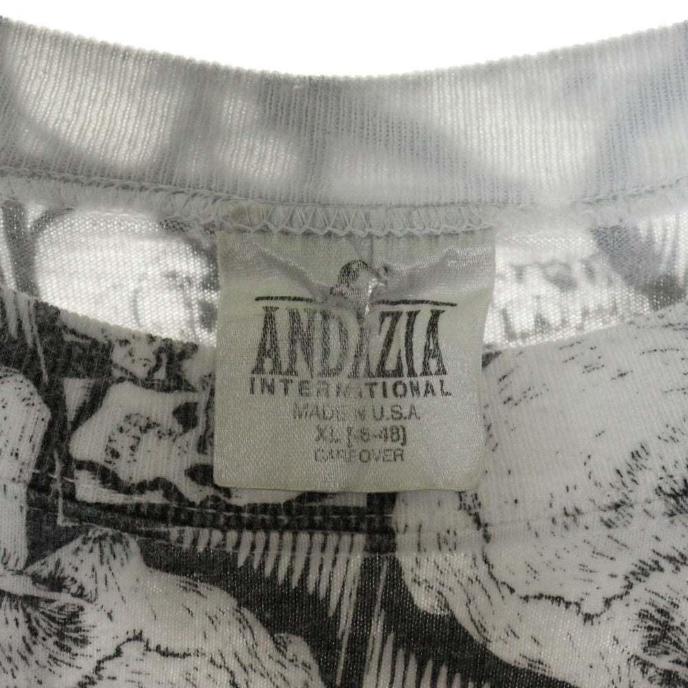 VINTAGE(ヴィンテージ) 90s M.C. Escher Over Print Skull Tee 総柄プリント 半袖Tシャツ カットソー エッシャー ホワイト