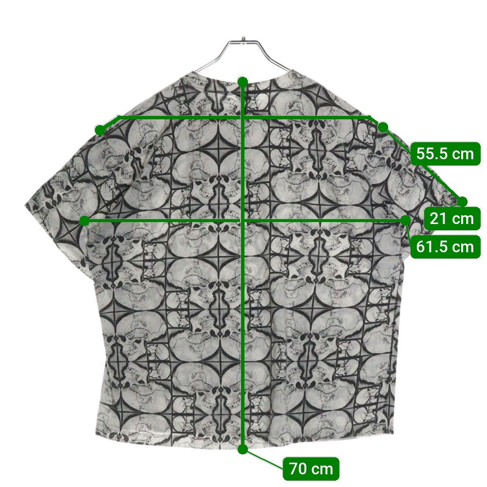 VINTAGE(ヴィンテージ) 90s M.C. Escher Over Print Skull Tee 総柄プリント 半袖Tシャツ カットソー エッシャー ホワイト