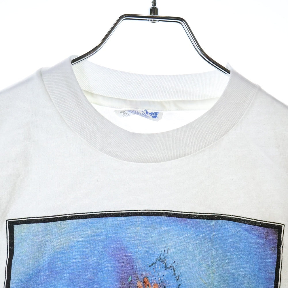 VINTAGE(ヴィンテージ) 90s Salvador Dali 器官と手 アートプリント ロングスリーブ 長袖Tシャツ ホワイト