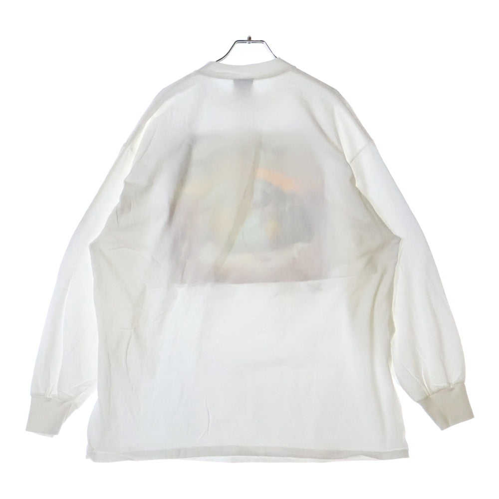 VINTAGE(ヴィンテージ) 90s Salvador Dali 新人類の誕生を見つめる地政学の子供 アートプリント 長袖Tシャツ ホワイト