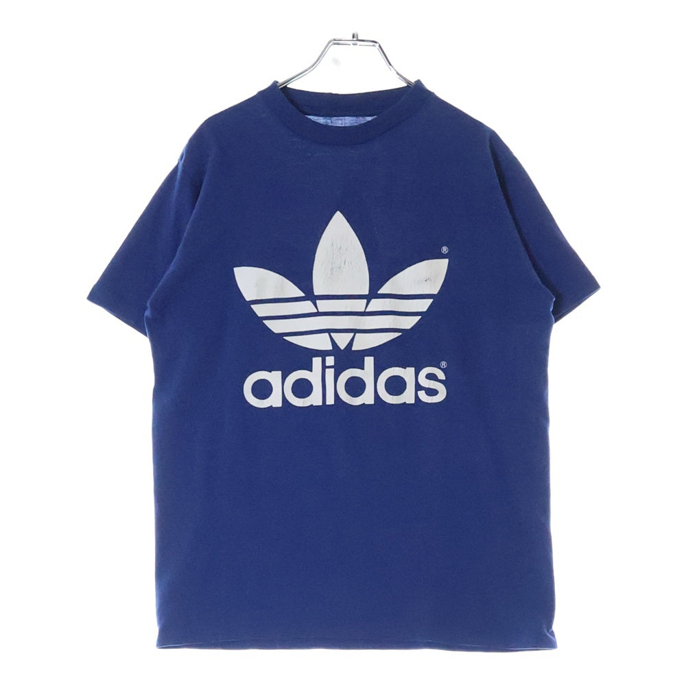 adidas(アディダス) 80-90S Trefoil Logo S/S Tee トレフォイルロゴ 半袖Tシャツ カットソー ブルー