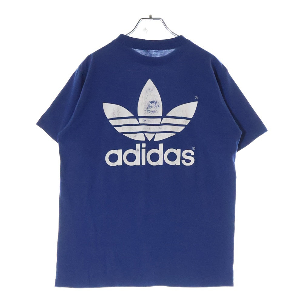 adidas(アディダス) 80-90S Trefoil Logo S/S Tee トレフォイルロゴ 半袖Tシャツ カットソー ブルー
