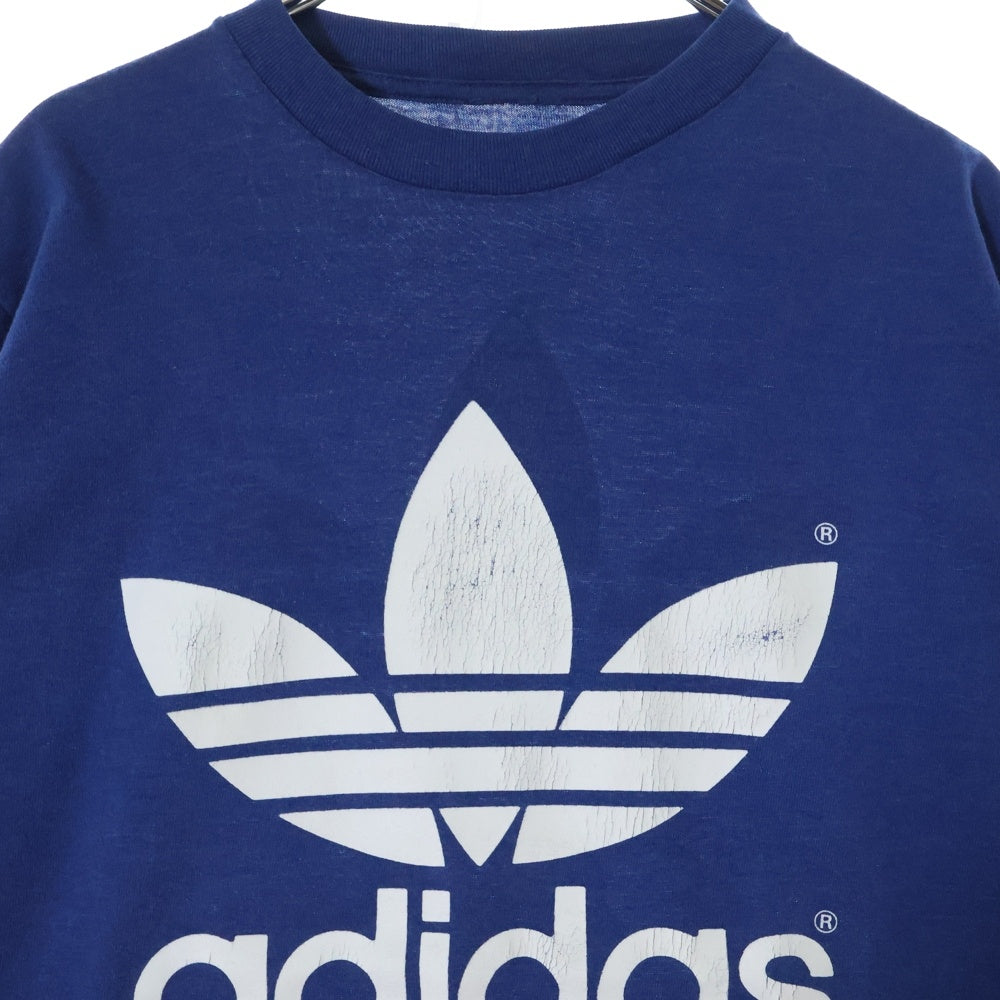 adidas(アディダス) 80-90S Trefoil Logo S/S Tee トレフォイルロゴ 半袖Tシャツ カットソー ブルー