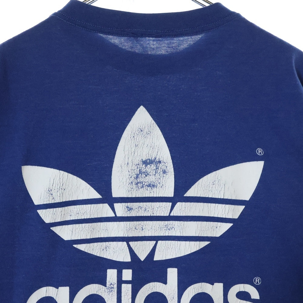 adidas(アディダス) 80-90S Trefoil Logo S/S Tee トレフォイルロゴ 半袖Tシャツ カットソー ブルー