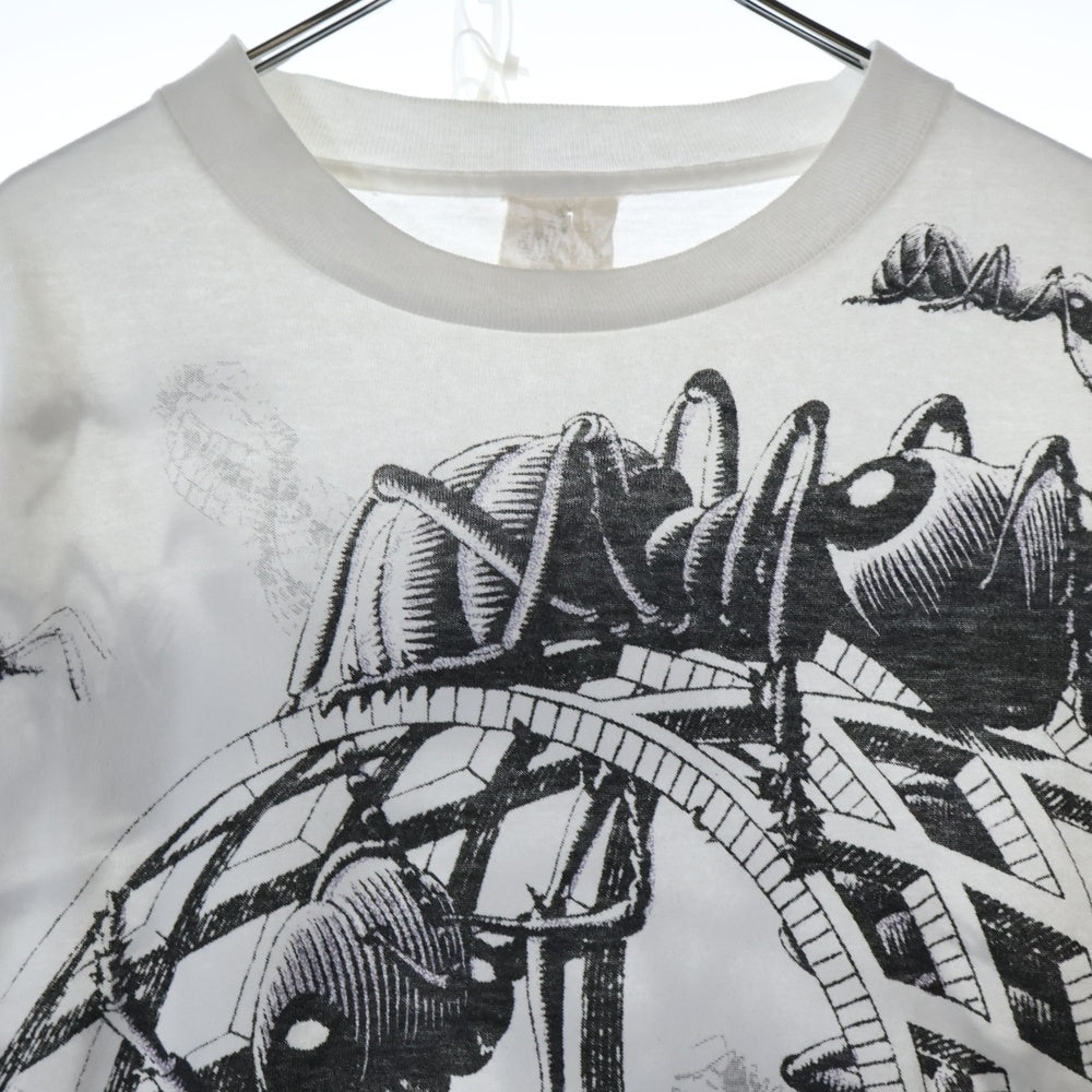 VINTAGE(ヴィンテージ) 90s M.C.Escher M?bius Strip II エッシャー 赤あり アートプリント ロングスリーブ 長袖半袖Tシャツ ホワイト