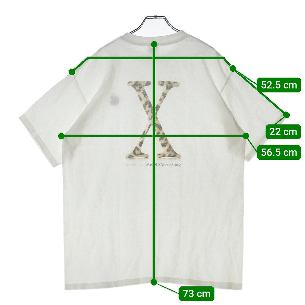 VINTAGE(ヴィンテージ) 00s APPLE Mac OS X Version 10.2 アップル 企業Tシャツ 両面プリント 半袖Tシャツ カットソー ホワイト