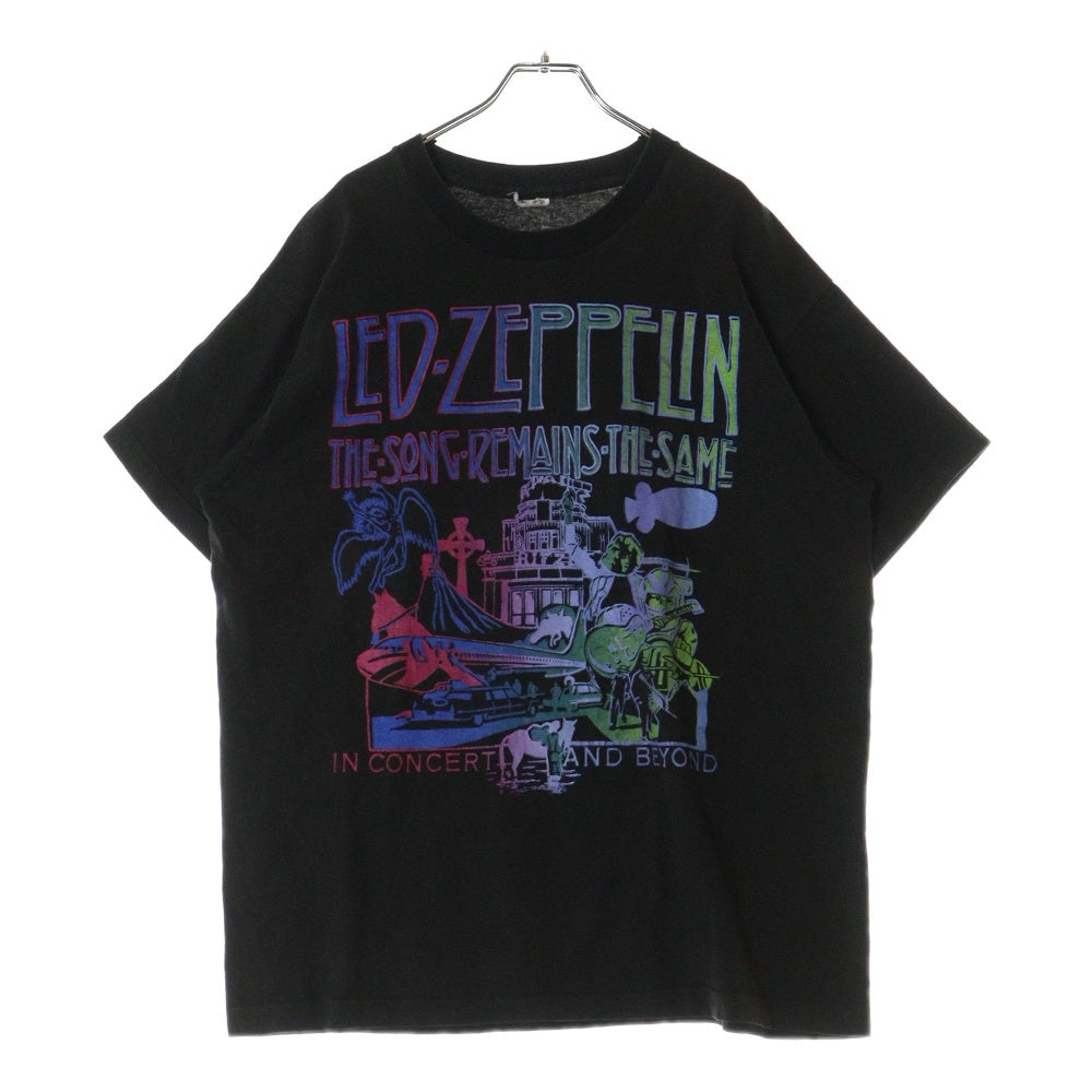 VINTAGE(ヴィンテージ) 90s LED ZEPPELIN THE SONG REMAINS レッドツェッペリン バンドTシャツ 両面プリント 半袖Tシャツ カットソー ブラック
