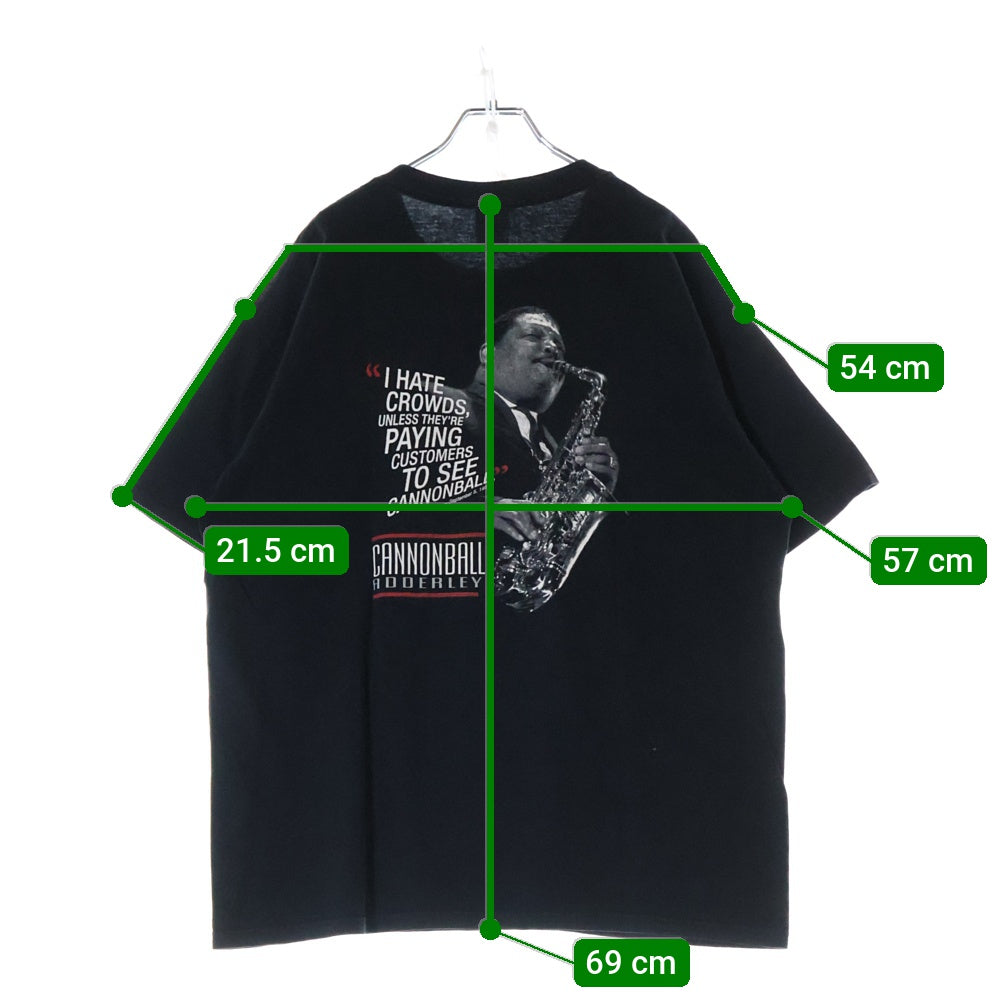 VINTAGE(ヴィンテージ) 00s JULIAN EDWIN CANNONBALL ADDERLEY 両面プリント 半袖Tシャツ カットソー ブラック