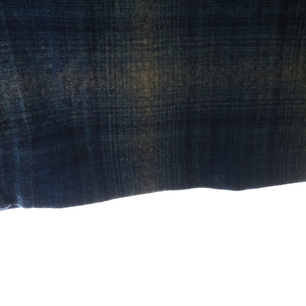 PENDLETON(ペンドルトン) 90S オンブレチェック ウール オープンカラー ロングスリーブ 長袖シャツ ブルー