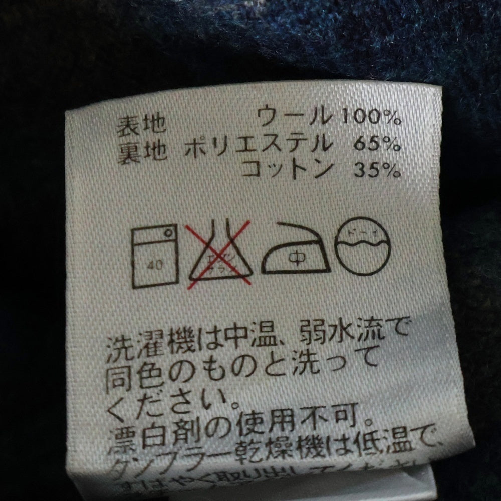 PENDLETON(ペンドルトン) 90S オンブレチェック ウール オープンカラー ロングスリーブ 長袖シャツ ブルー