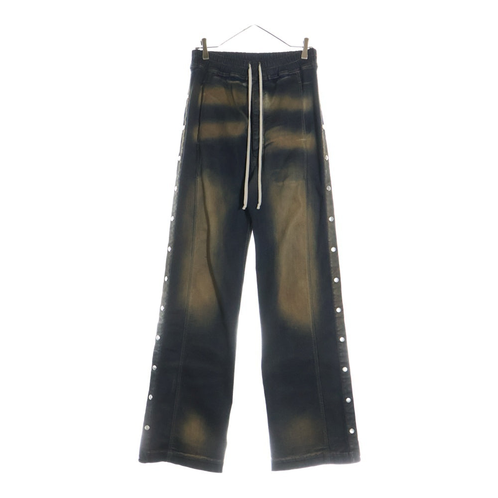 Rick Owens DRKSHDW(リックオウエンス ダークシャドウ) 23AW Pusher Pants サイドスナップボタン プッシャーパンツ ブラック DS02C5336-SDM