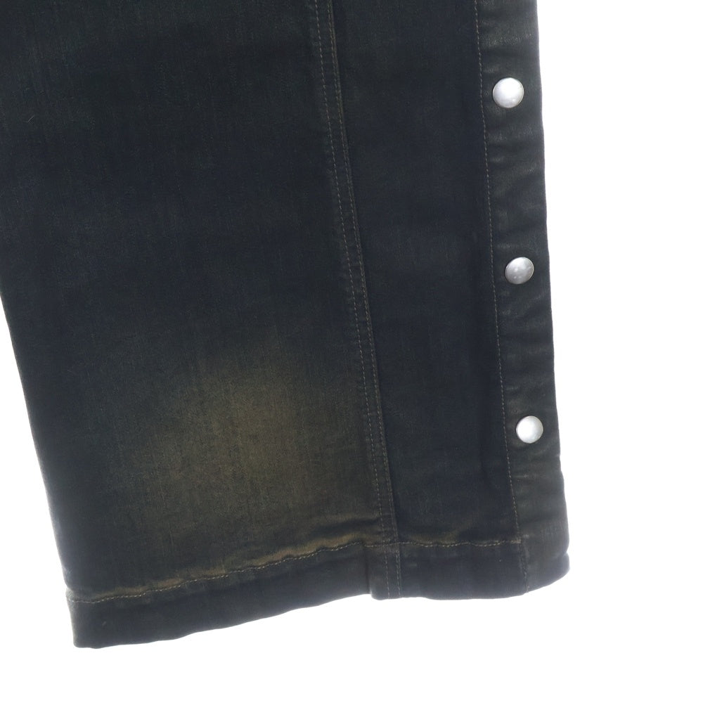 Rick Owens DRKSHDW(リックオウエンス ダークシャドウ) 23AW Pusher Pants サイドスナップボタン プッシャーパンツ ブラック DS02C5336-SDM