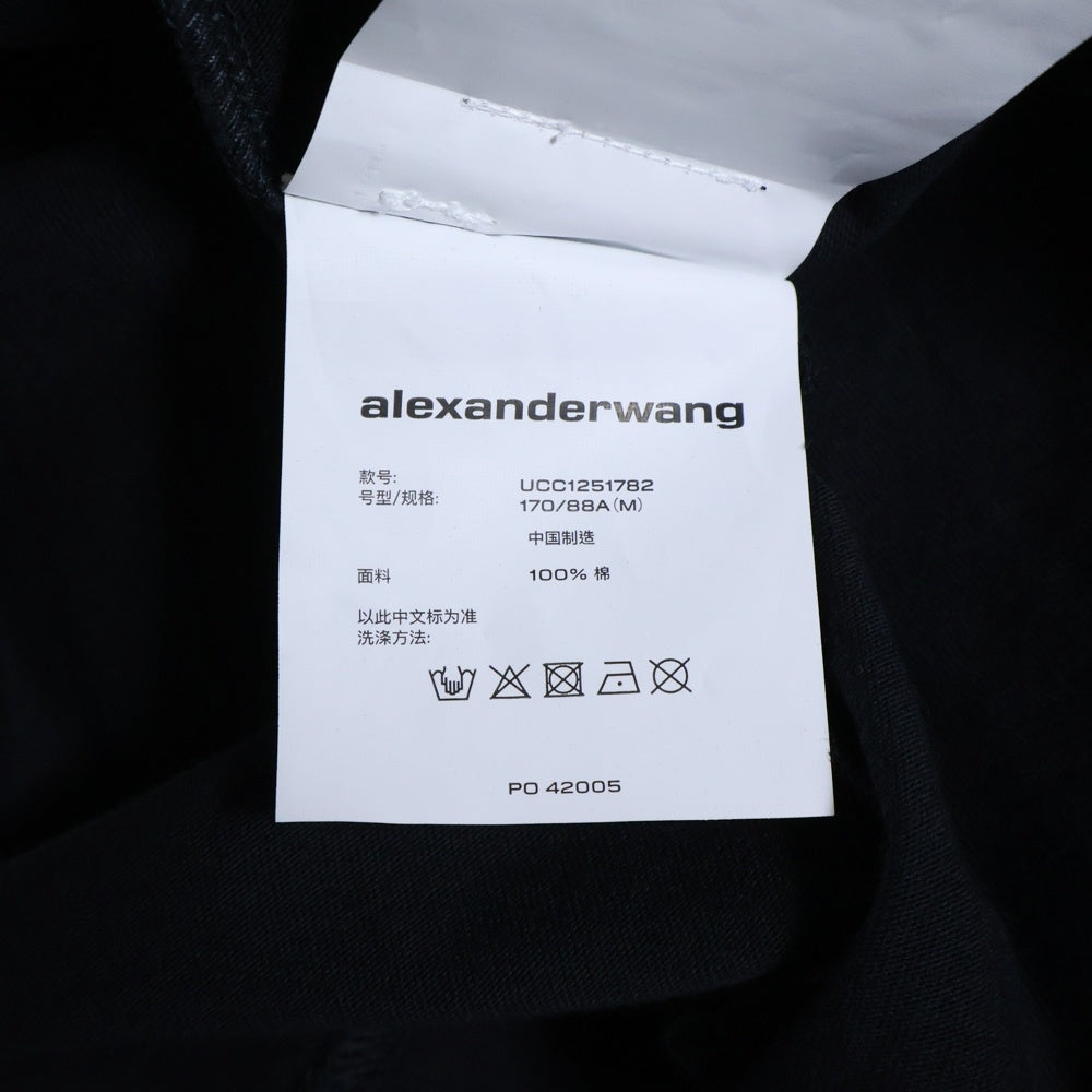 ALEXANDER WANG(アレキサンダーワン) Crease Detailed Long-Sleeve TEE クルーネック長袖Tシャツ 長袖カットソー UCC1251782 ブラック