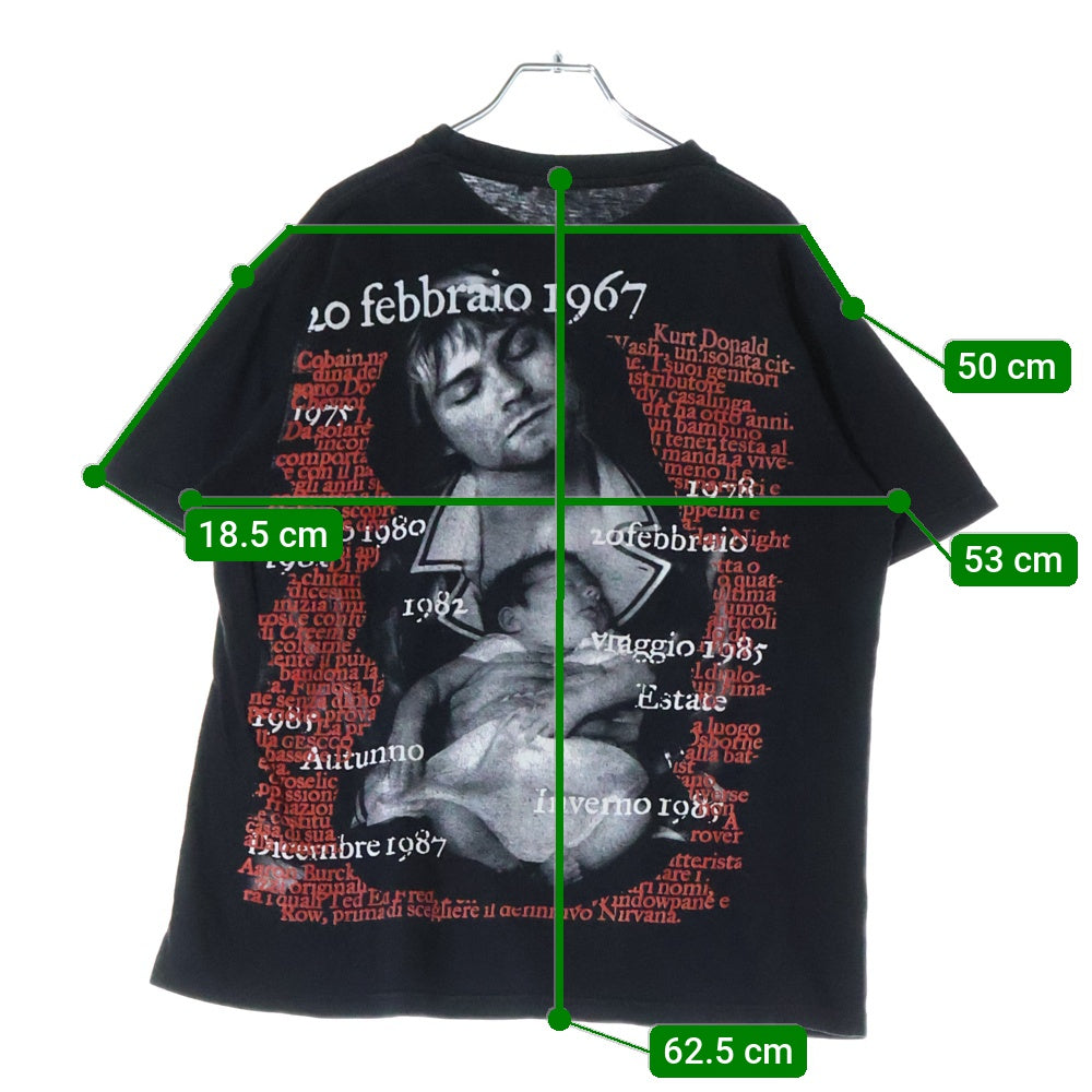VINTAGE(ヴィンテージ) 90s NIRVANA Kurt Cobain Bootleg TEE ニルヴァーナ カートコバーン ブートレグ 両面プリント半袖Tシャツ カットソー ブラック