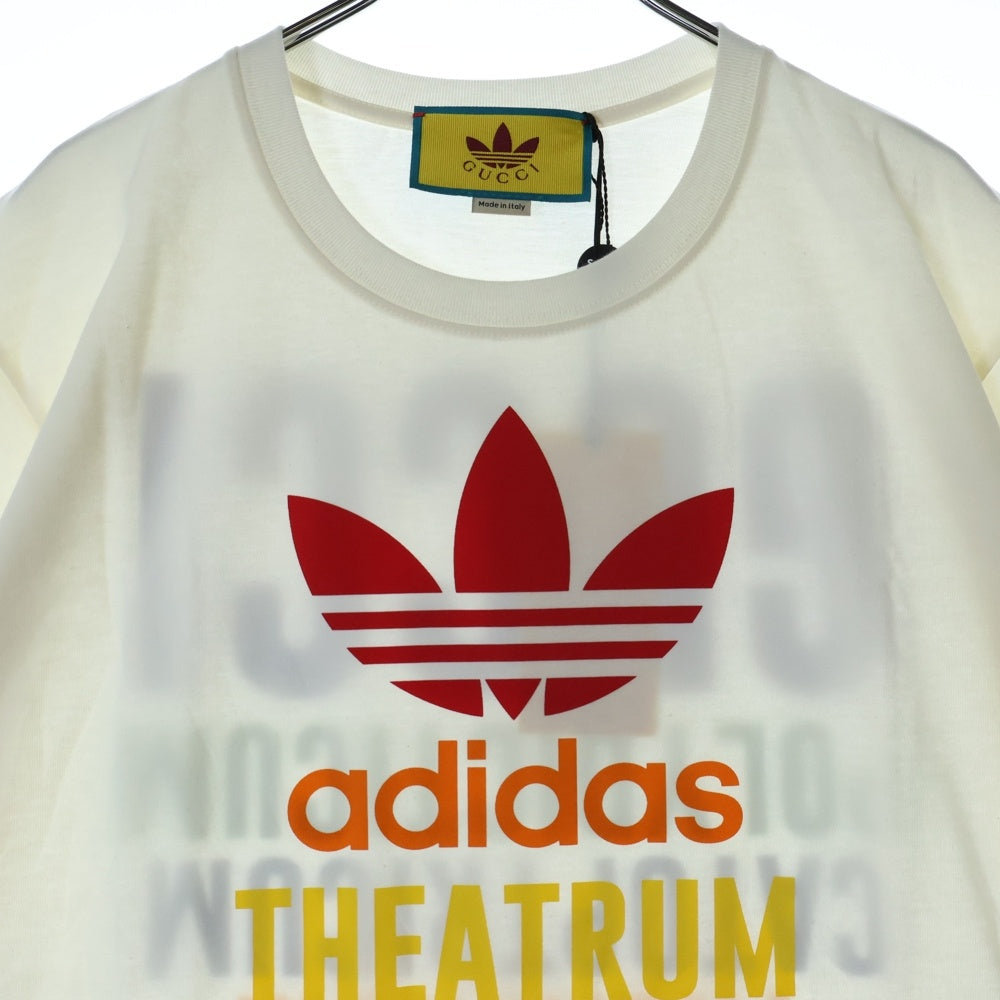 GUCCI(グッチ) 22AW ×adidas Cotton Jersey Tee 半袖Tシャツ カットソー アディダス ホワイト 717422