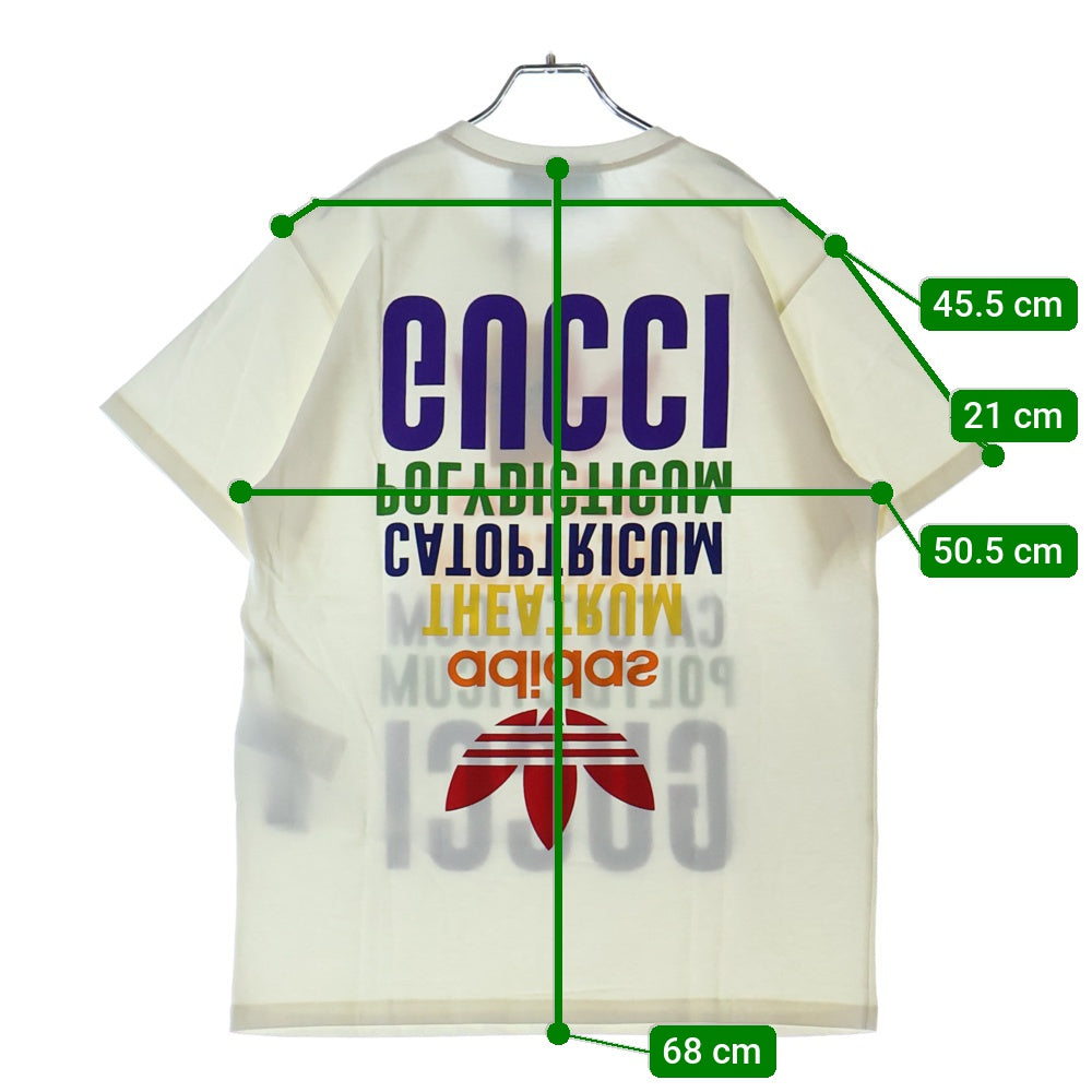 GUCCI(グッチ) 22AW ×adidas Cotton Jersey Tee 半袖Tシャツ カットソー アディダス ホワイト 717422