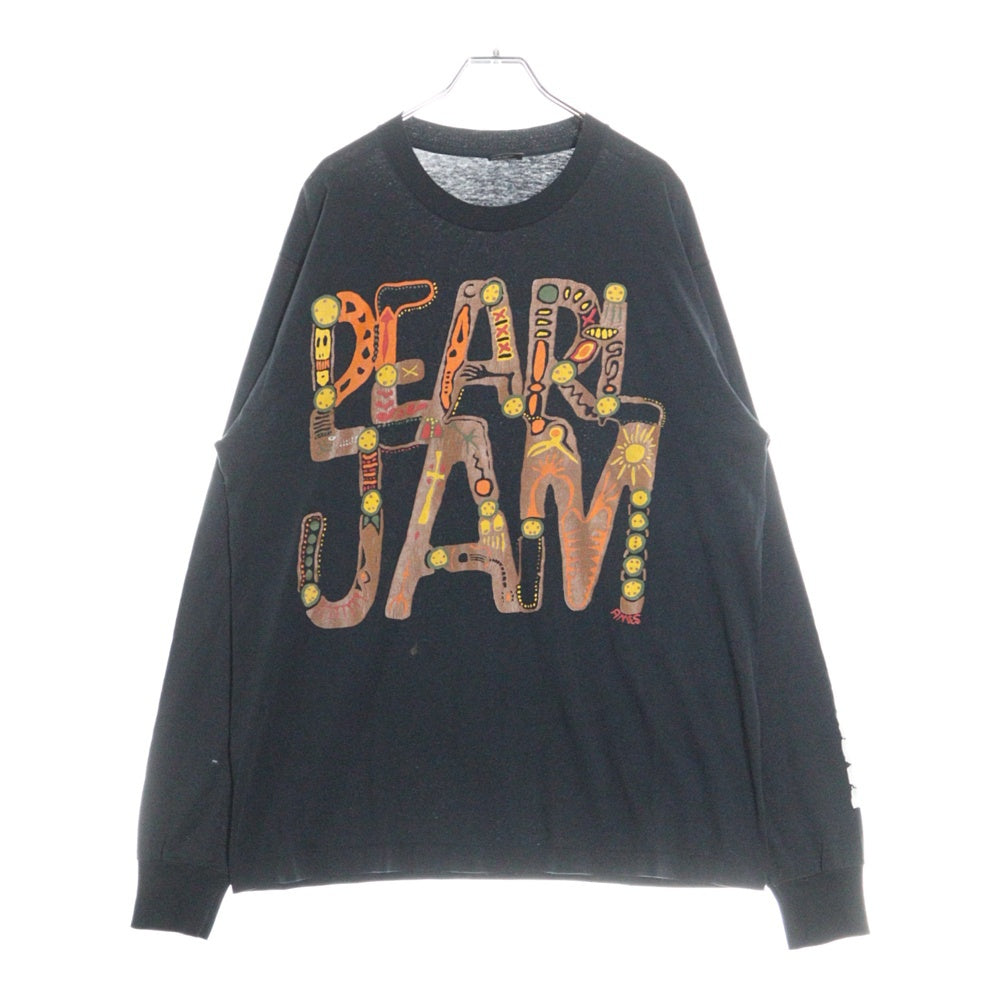 VINTAGE(ヴィンテージ) 90S PEARL JAM music for rhinos パールジャム デザインプリント ロングスリーブ 長袖Tシャツ ブラック
