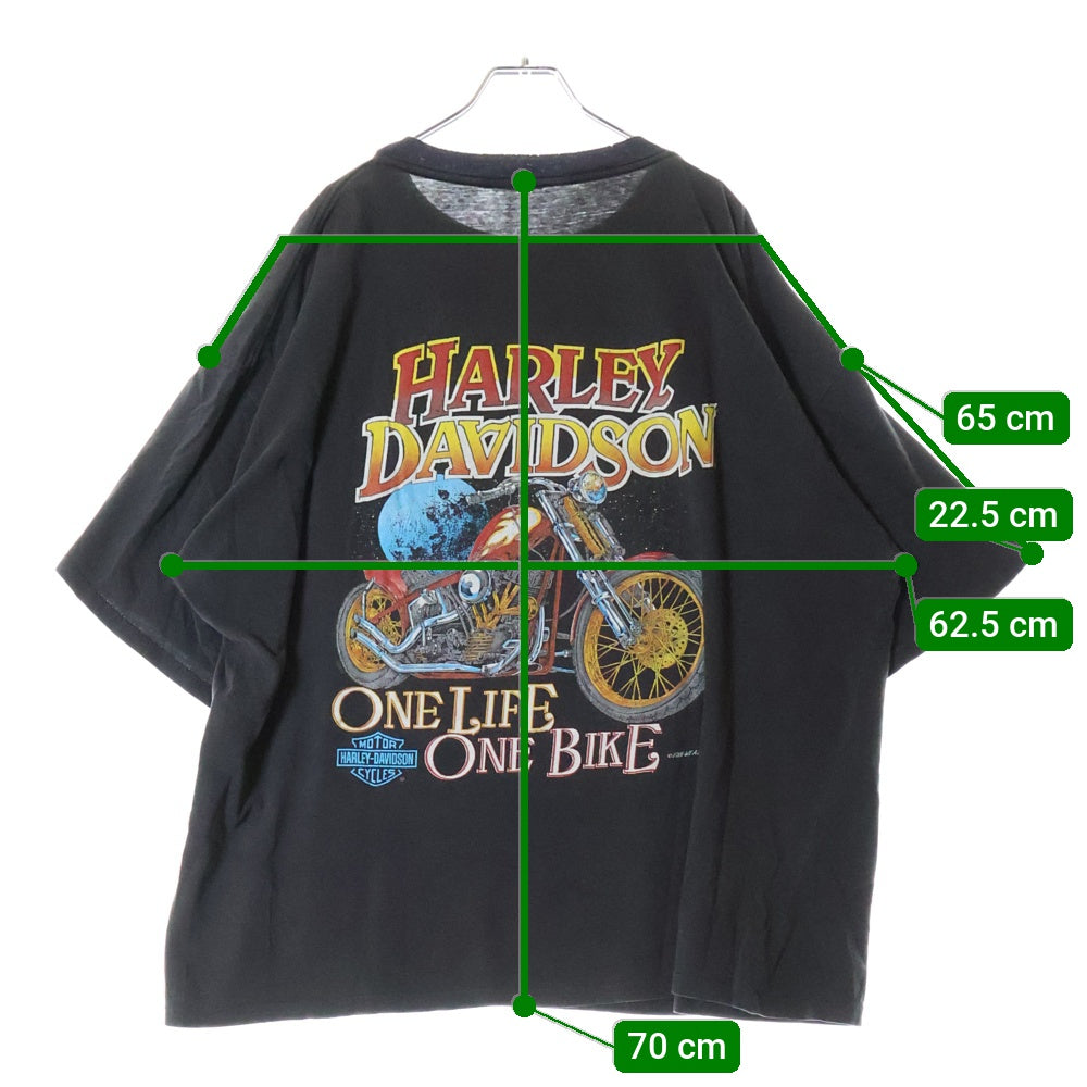 VINTAGE(ヴィンテージ) 90S Harley-Davidson ハーレーダビッドソン 両面プリント 半袖Tシャツ ブラック