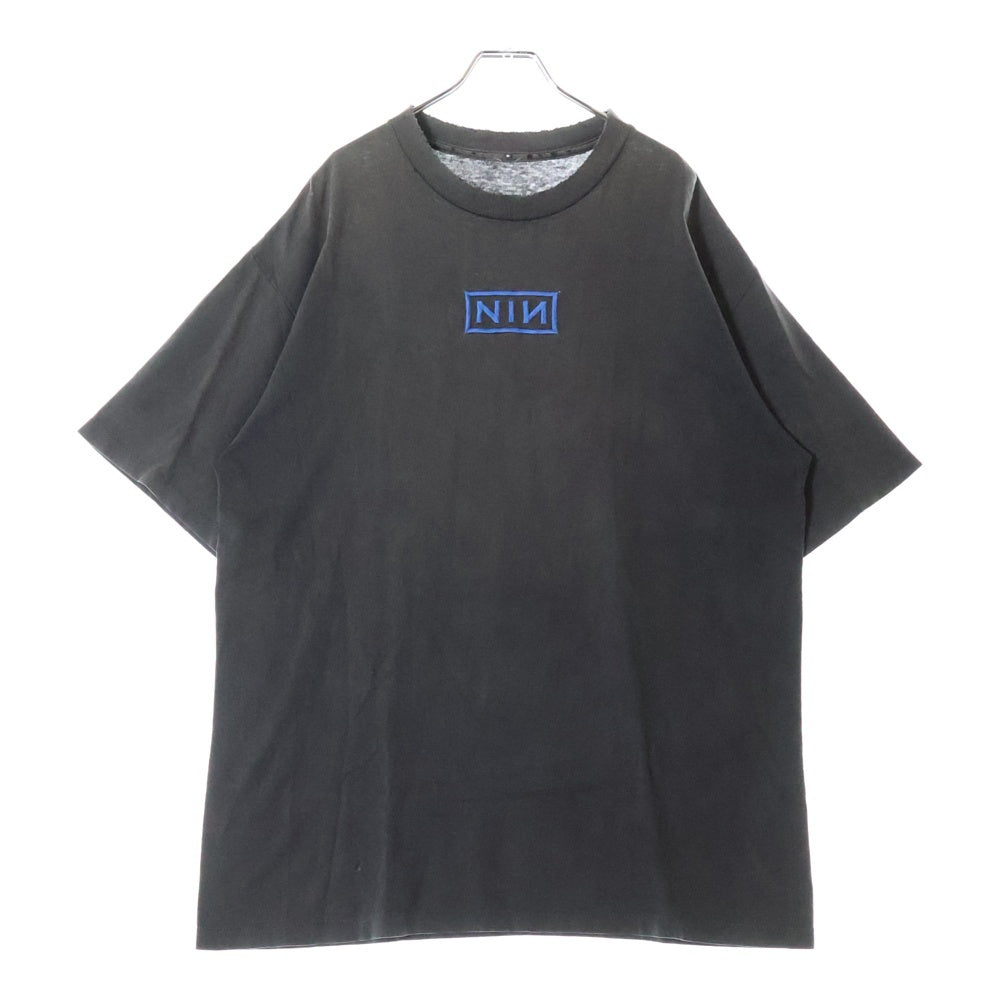 VINTAGE(ヴィンテージ) 90s NINE INCH NAILS BOX EMBROIDERY LOGO ナインインチネイルズ NIN刺繍 バックプリント Tシャツ 半袖カットソー ブラック