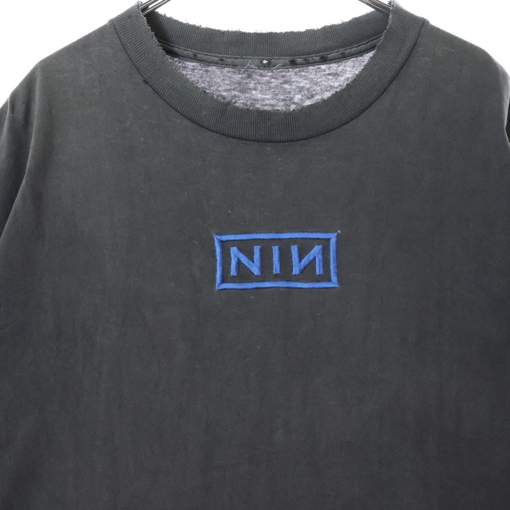 VINTAGE(ヴィンテージ) 90s NINE INCH NAILS BOX EMBROIDERY LOGO ナインインチネイルズ NIN刺繍 バックプリント Tシャツ 半袖カットソー ブラック