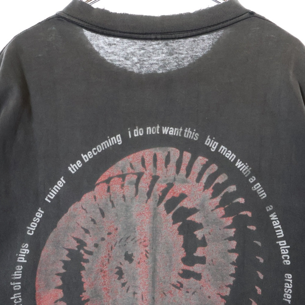 VINTAGE(ヴィンテージ) 90s NINE INCH NAILS BOX EMBROIDERY LOGO ナインインチネイルズ NIN刺繍 バックプリント Tシャツ 半袖カットソー ブラック